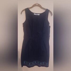 Vintage Black Dress With Embroidered Detail